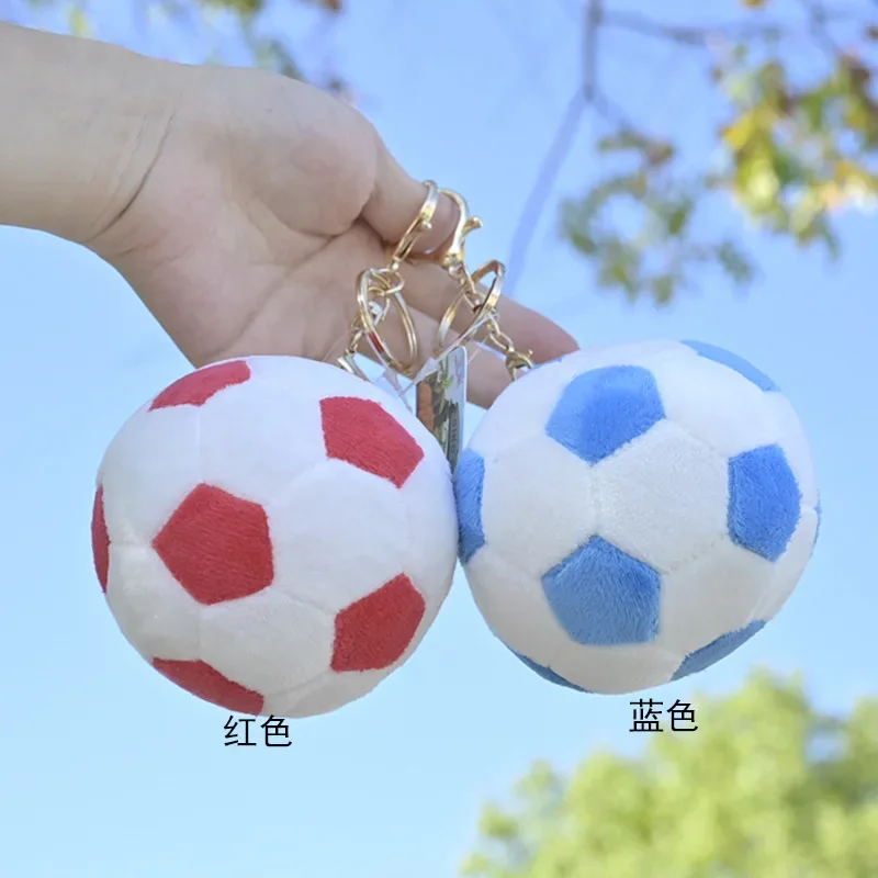 Cute Simulation Soccer Basketball Plush Doll Keychain World Cup Pendant Bag Jewelry Creative Couple Exquisite Pendant Gift