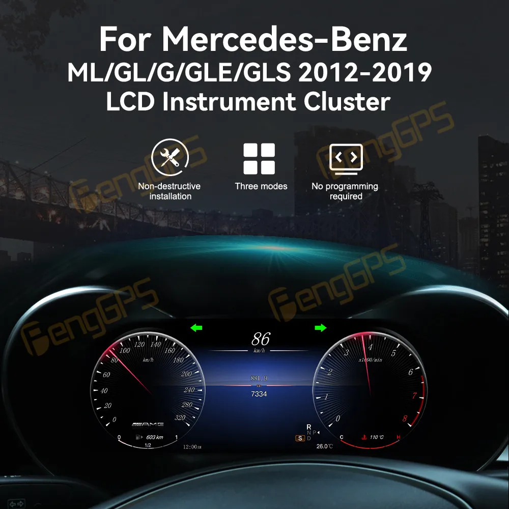 

LCD Digital Cluster For Mercedes-Benz ML GL G GLE GLS 2012-2019 LCD Instrument Panel Speedometer Odometer Dashboard Display