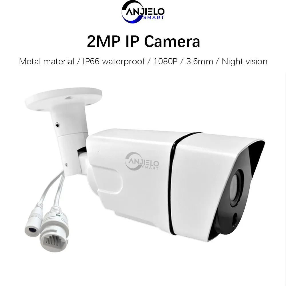 

ANJIELO 2MP HD Outdoor Camera IP 1080P Single Lens CCTV Camera Audio Video Surveillance Suitable for Video Intercom Systems
