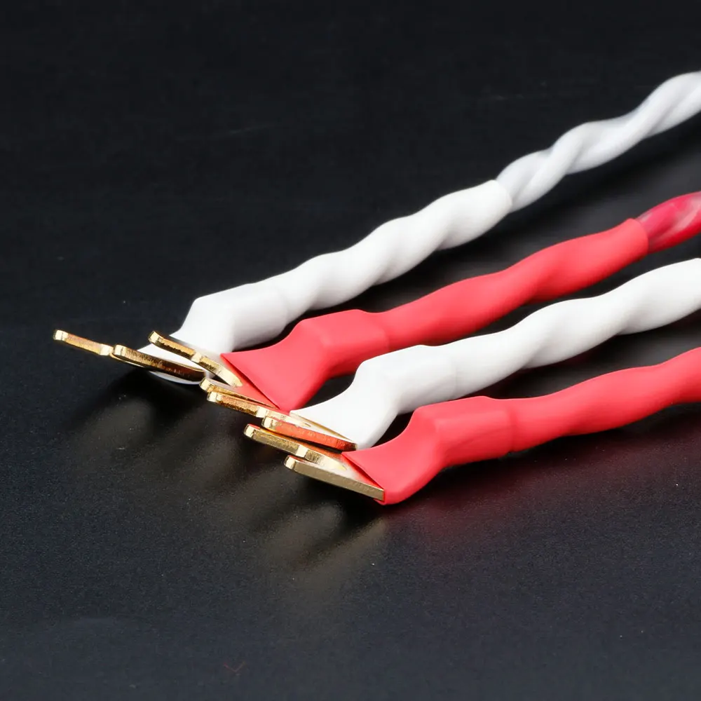 4Pcs Canare Speaker Bridge/Jumper Audio Cable, Canare 2S11F (2.0mm²x4), Banana to Spade(Y) Terminals