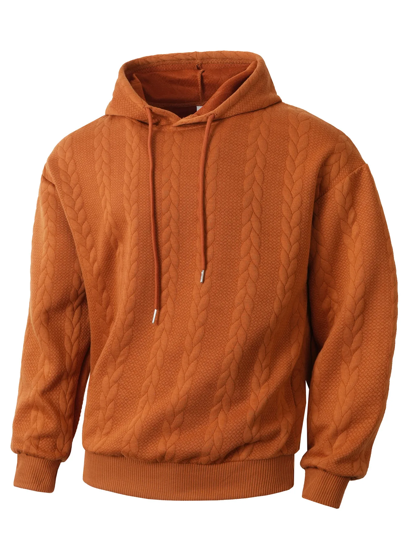 Herren Zweiteiliges Set aus Jacquard-Stoff: Kapuzenpullover mit Kordelzug und Weite Hose, Weiche Freizeitkleidung für Zuhause, Vielseitige Alltagskleidung für Männer – Detail 23