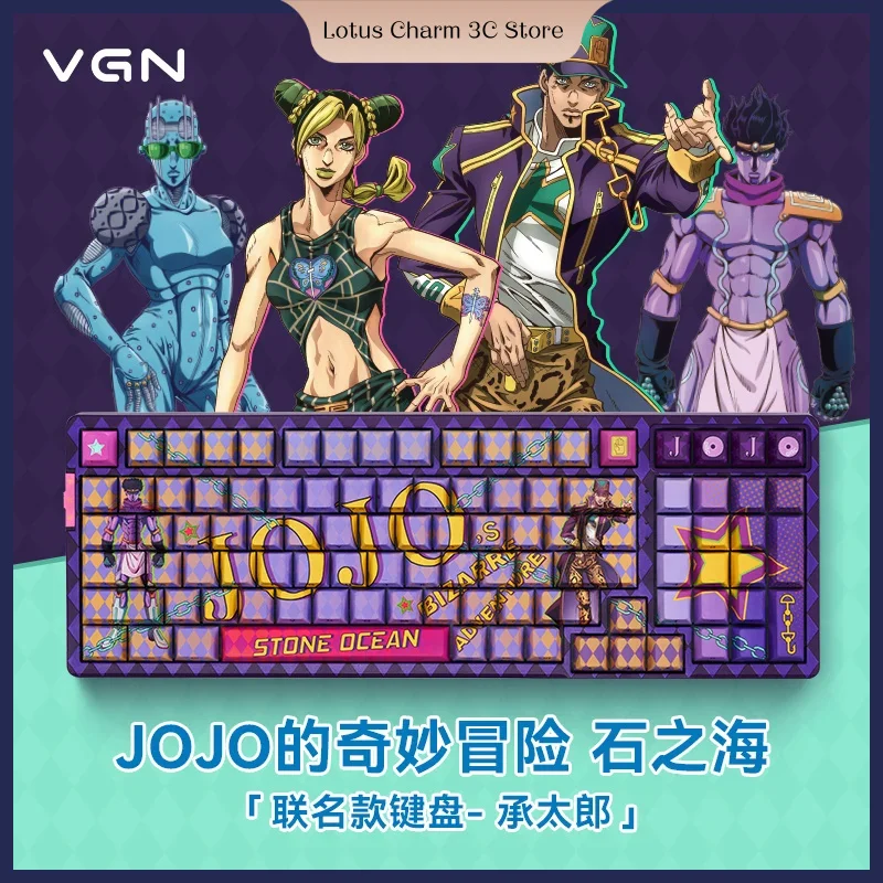 VGN V98 Pro V2 Polar Fox JoJo Co Branded Wireless Bluetooth Three Mode Customized Hot Swap Gasket Structure Mechanical Keyboard