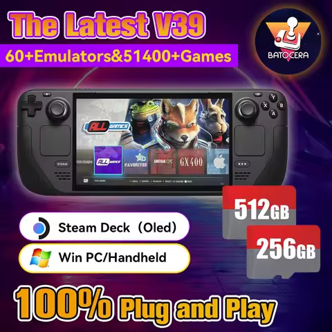 Batocera TF/Game Card for Steam Deck/Windows PC/MAC/Handheld Game Console for PS3/PS2/SS/PS1/PSP/DC/MAME 70+Emulators＆51400+Game