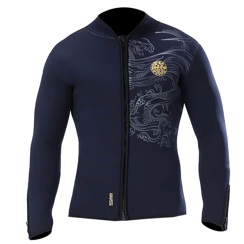 Long Sleeve Split Wetsuit For Men Women 5mm Warm Diving Jacket Top Diving Surfing Suits