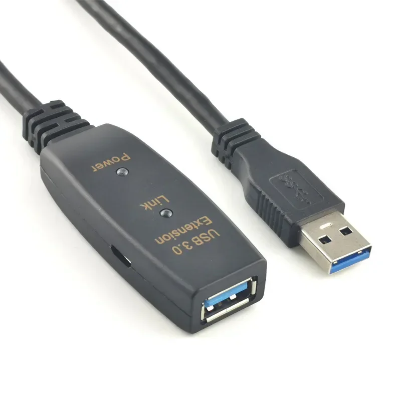 Cabo de extensão usb 3.0 ativo 5m 10m com amplificador usb 3.0 tipo a macho para fêmea cabo repetidor extensor usb 3.0