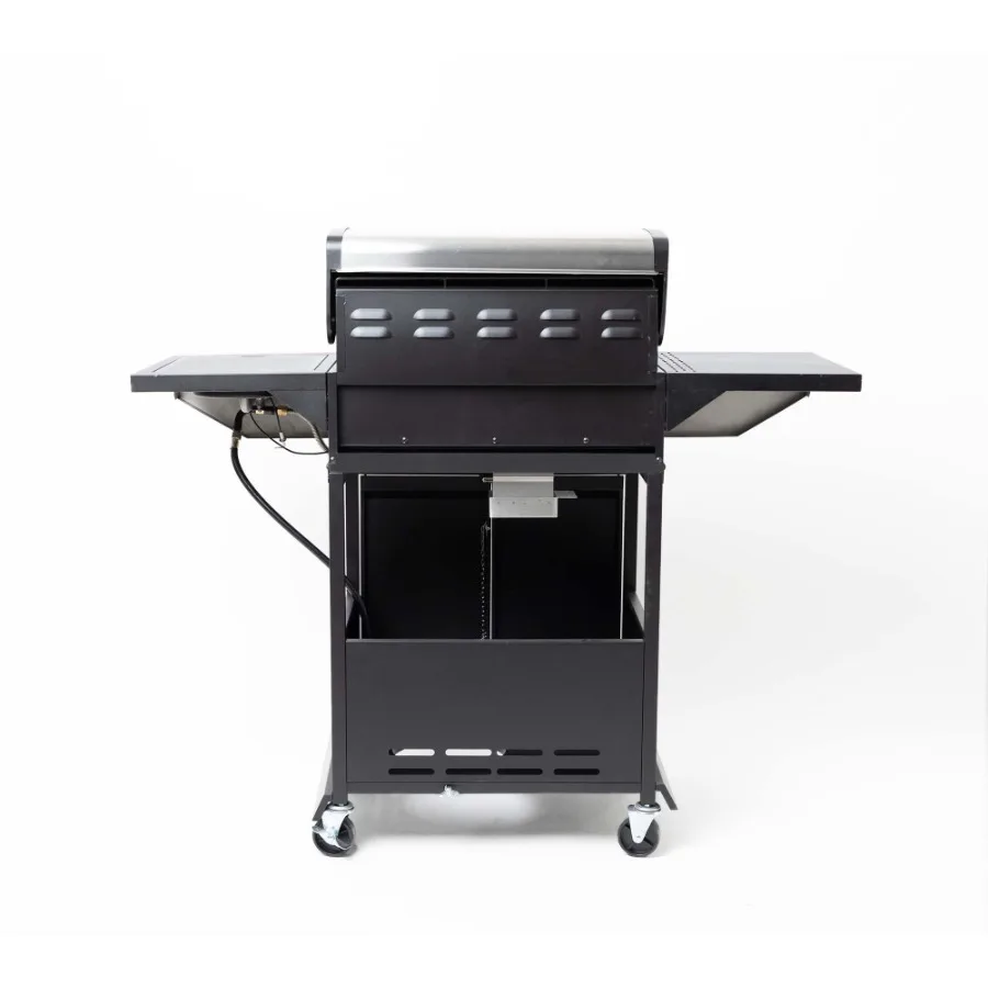 

Propane Grill 3 Burner Barbecue Grill Stainless Steel Gas Grill with Side Burner and Thermometer for Outdoor BBQ; Camping