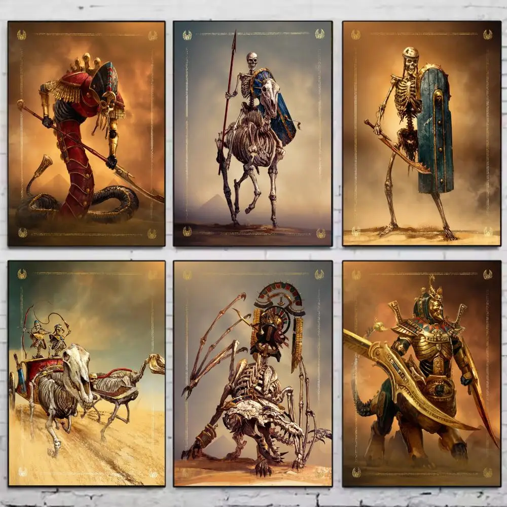 Tomb King Skeleton Warrior Poster PP Wall Art Prints Poster for Dorm Room Apartment Home Office Room Decor Gift Waterproof
