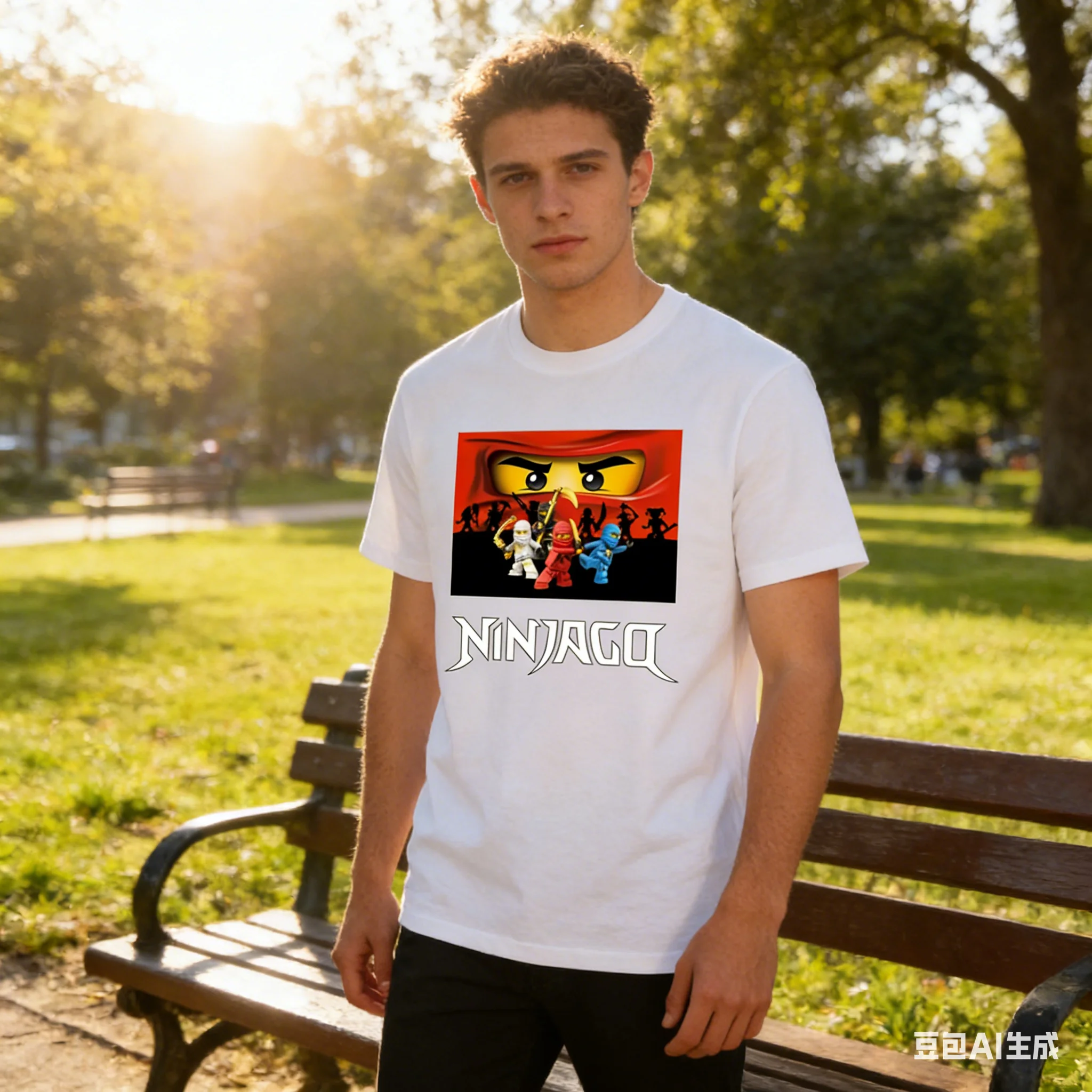 N-Ninjago P-Phantom Ninja T-Shirt Multiple Sizes Digital Print Lego Ninja Anime Cotton Blend Summer Short Sleeve Boy Girl - view 3