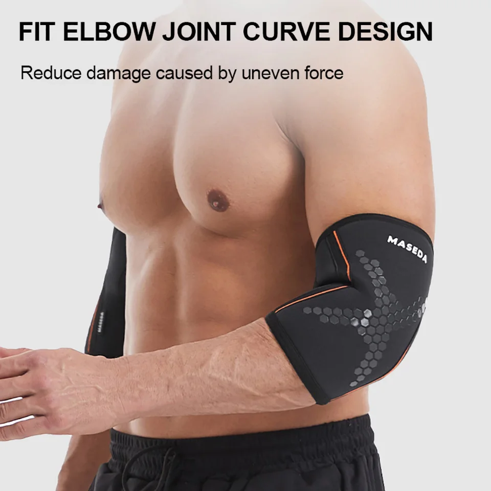 GOBYGO 1Pcs Elbow Pads Thick Neoprene Honeycomb Silicone Dots Neoprene Knee Pads Stabilizing Decompression Protection Tendons