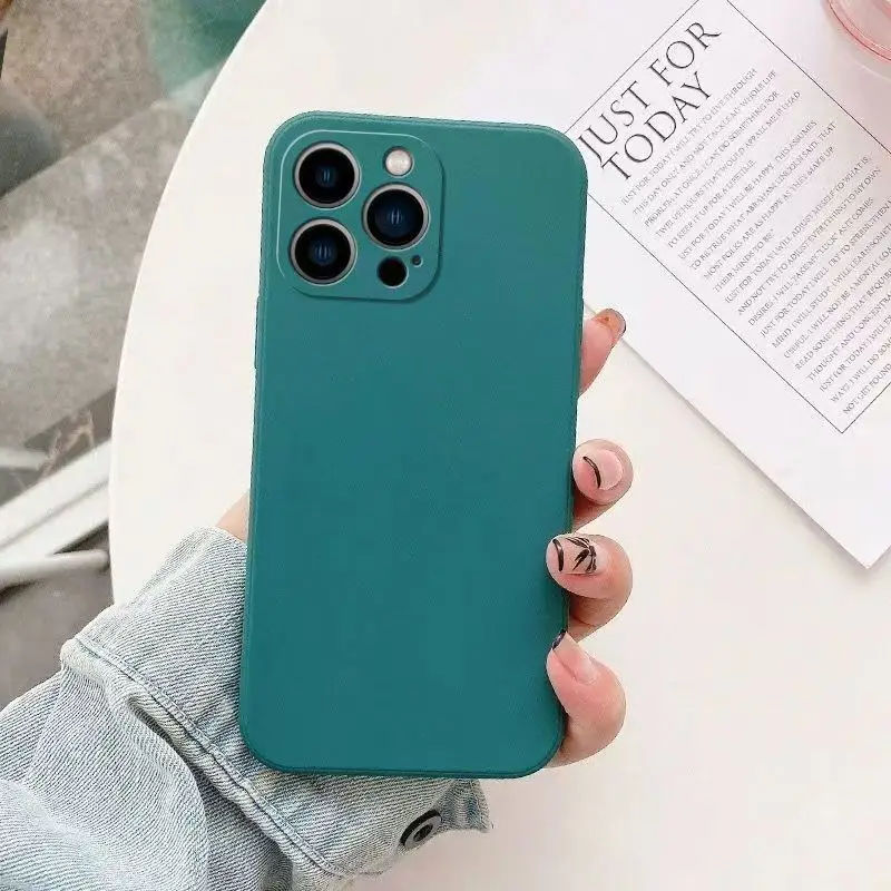 Flüssige Silikon-Handyhülle für iPhone 11 12 13 14 15 16 Pro Max 13 Mini 14 Plus 16e reine Farbe matte stoßfeste Rückseite – Detail 11