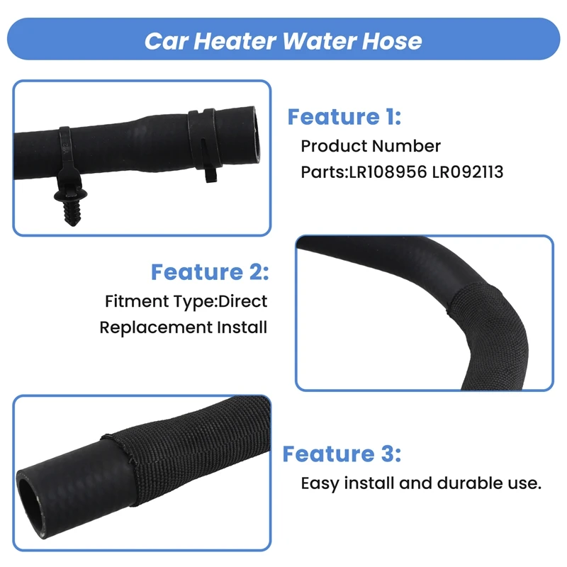 AU05 -Car Heater Water Hose Radiator Connecting Hose LR108956 LR092113 For Land Rover Range Rover Velar Defender Discovery