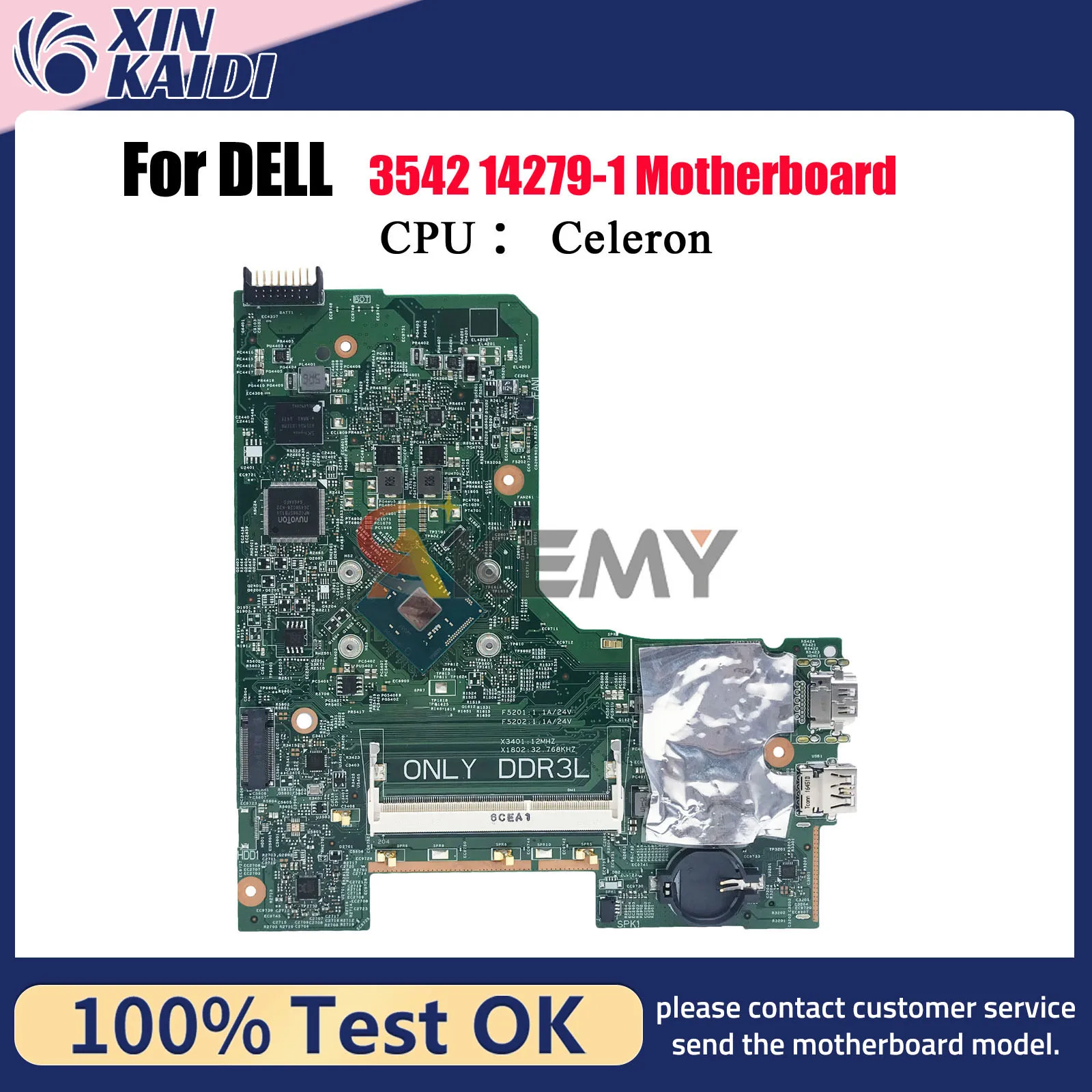 

Материнская плата для ноутбука DELL Inspiron 3452 CN-041D5Y 0WGR7P 00DTRW 0PW4MN Celeron 14279-1, 100% полностью протестирована