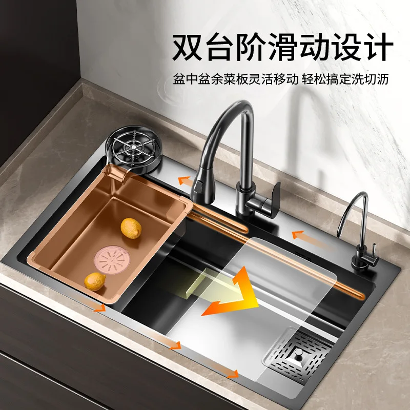 

Kitchen Sink Vegetable Basin Large Single Sink Stainless Steel Sink Undercounter Dishwasher Household Thickened Vegetable Wash