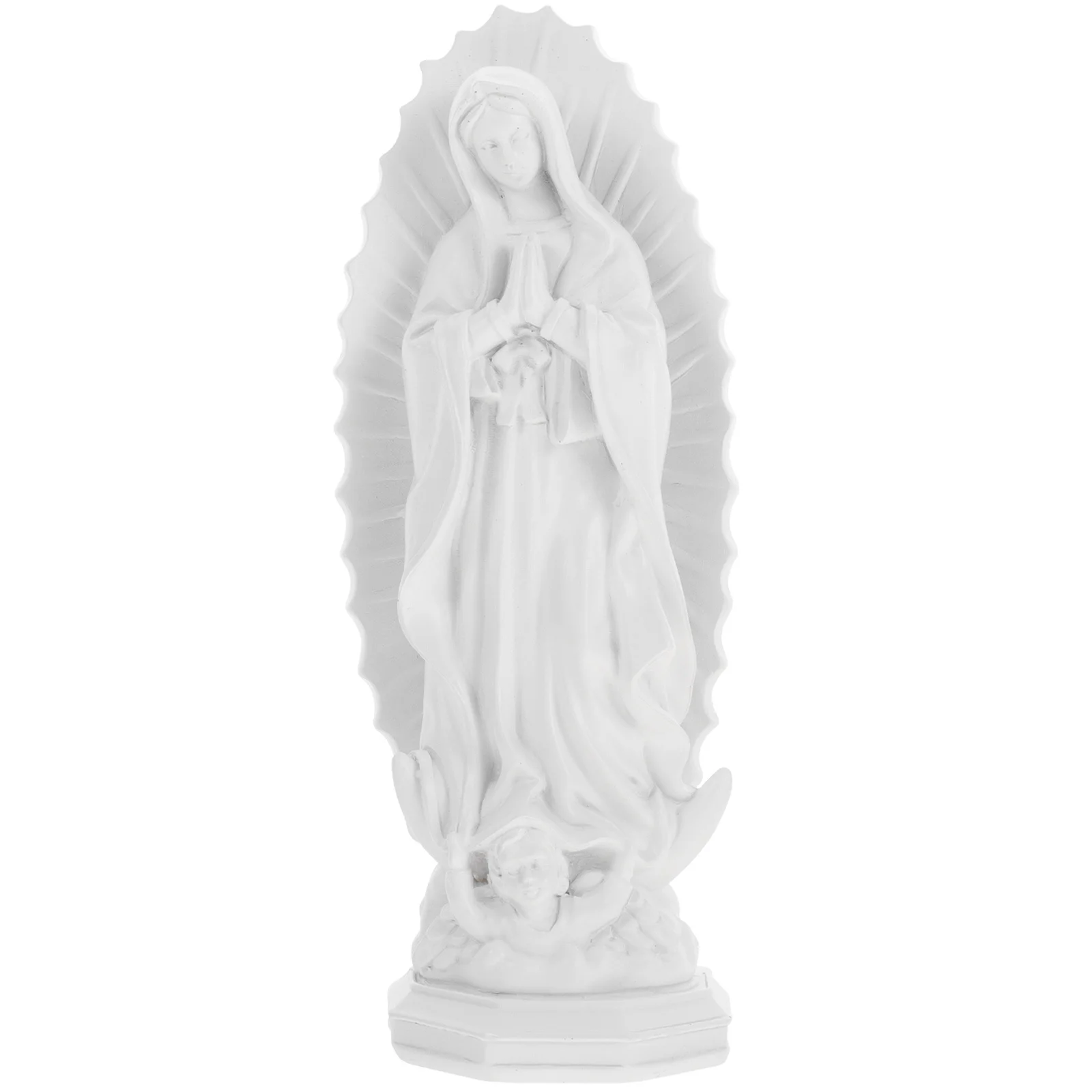 

Religious Resin Mary Statue Compact Size Elegant Design Catholicism Home Office Church Desktop Adornment Mary Statue