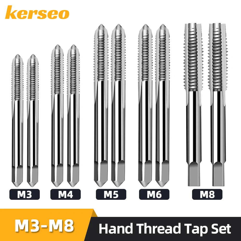 

M3-M8 Metric Right Hand Straight Fluted Screw Thread Tap Set Metric Plug Tap Drill Bits Set Hand Tools 10pcs