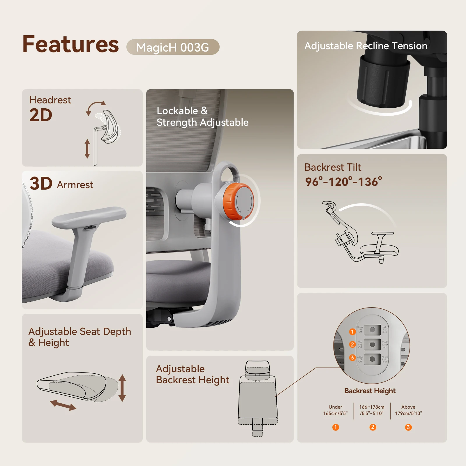 Silla Ergonómica NEWTRAL – Soporte Lumbar y Reposacabezas Ajustable - imagen 2
