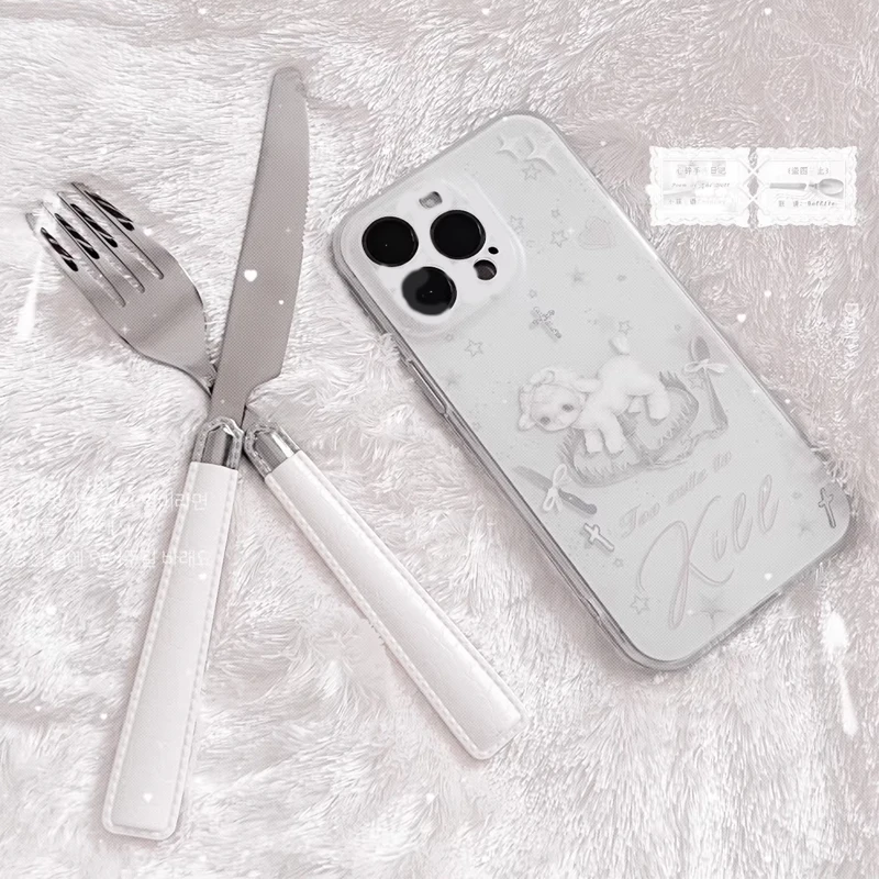 Y2k Korean INS Creative Cute Pink Lamb Cartoon Phone Case For iPhone 17 16 15 14 13 12 11 Pro Max Plus Girl Heart Kawaii Cover - view 5