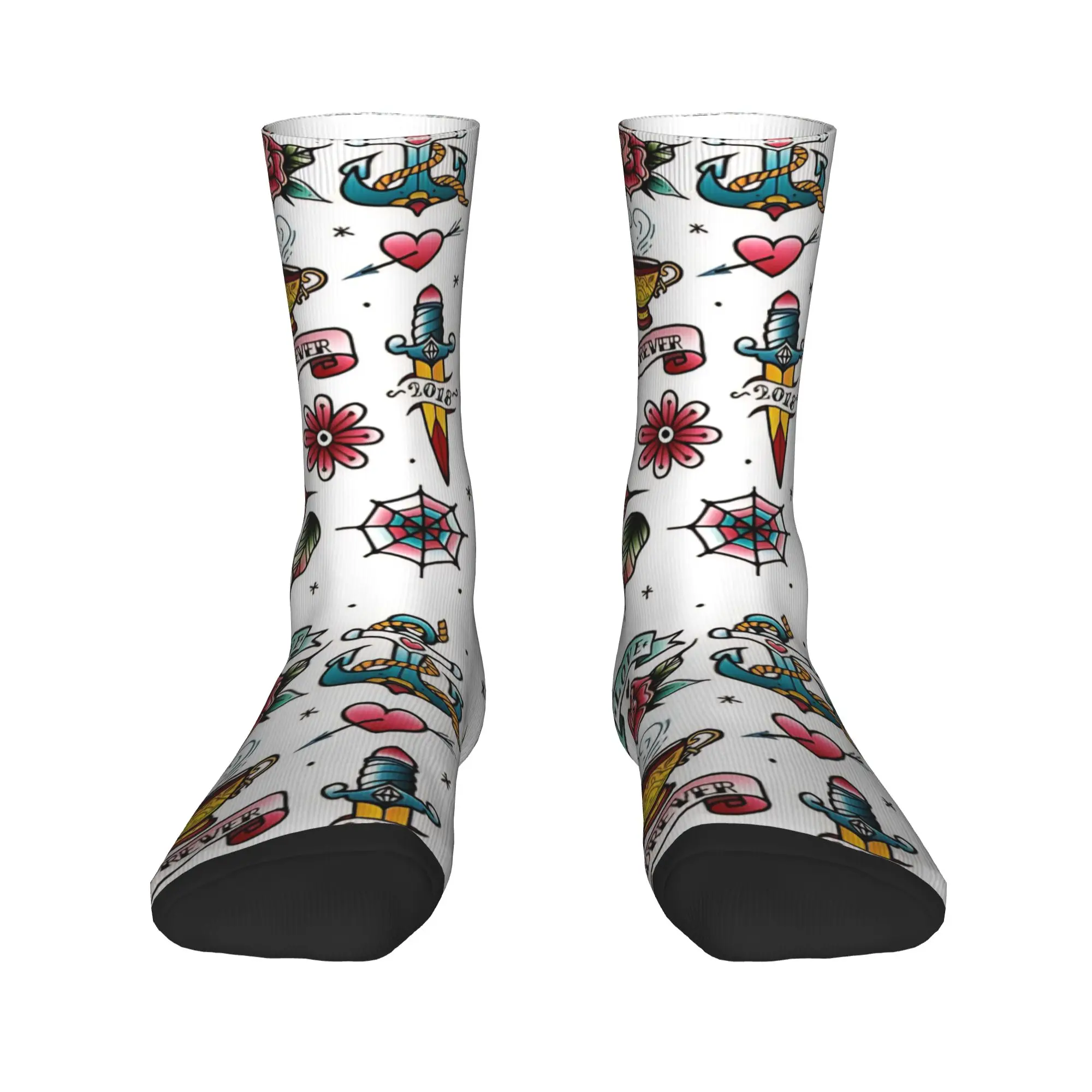Unisex Men Socks Traditional tattoo  Stockings Autumn Elegant Soft Breathable Socks Graphic Outdoor Anti Skid Socks