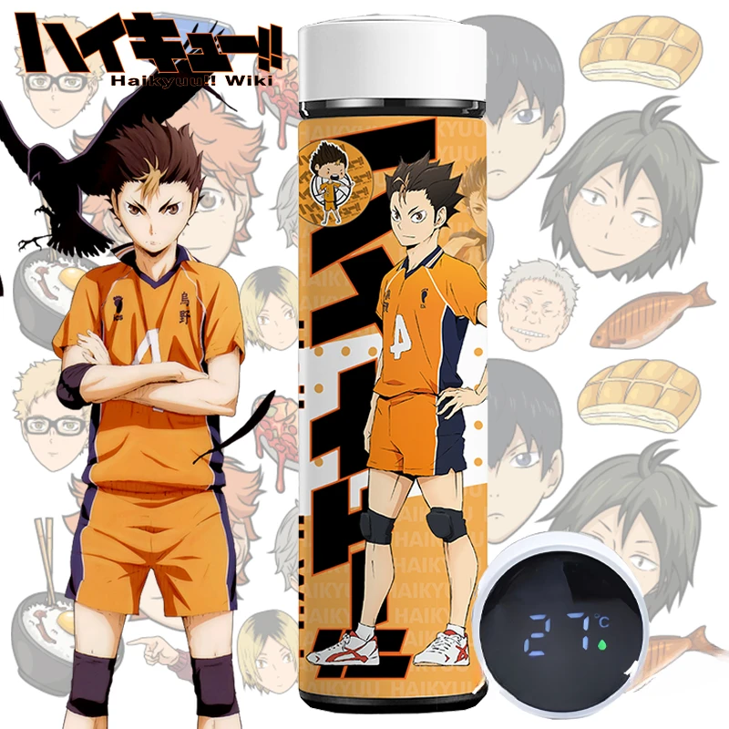 Haikyu Oikawa Tooru Hinata Shoyo Cartoon creative anime movie character smart thermos cup personalized portable water cup gift