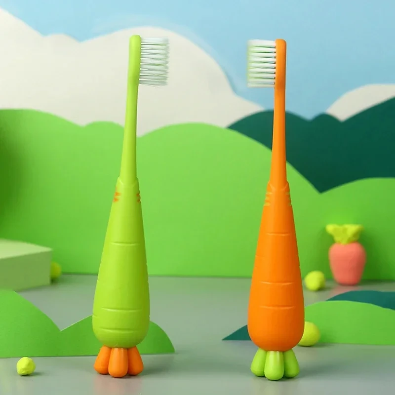 

Baby Children Training Teeth Cleaner Teethers Dental Brush Cute Kawaii Cartoon Carrot Health Care Tools Toothbrush Kids Items