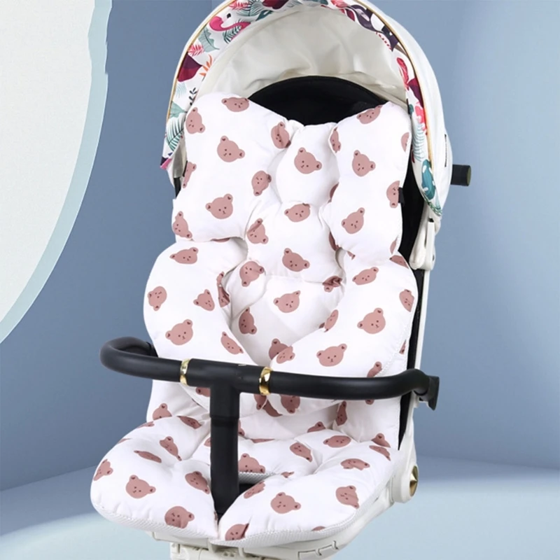 Washable Pram Padding Breathable Head Support Cushion Cartoon Bead Printed Pad