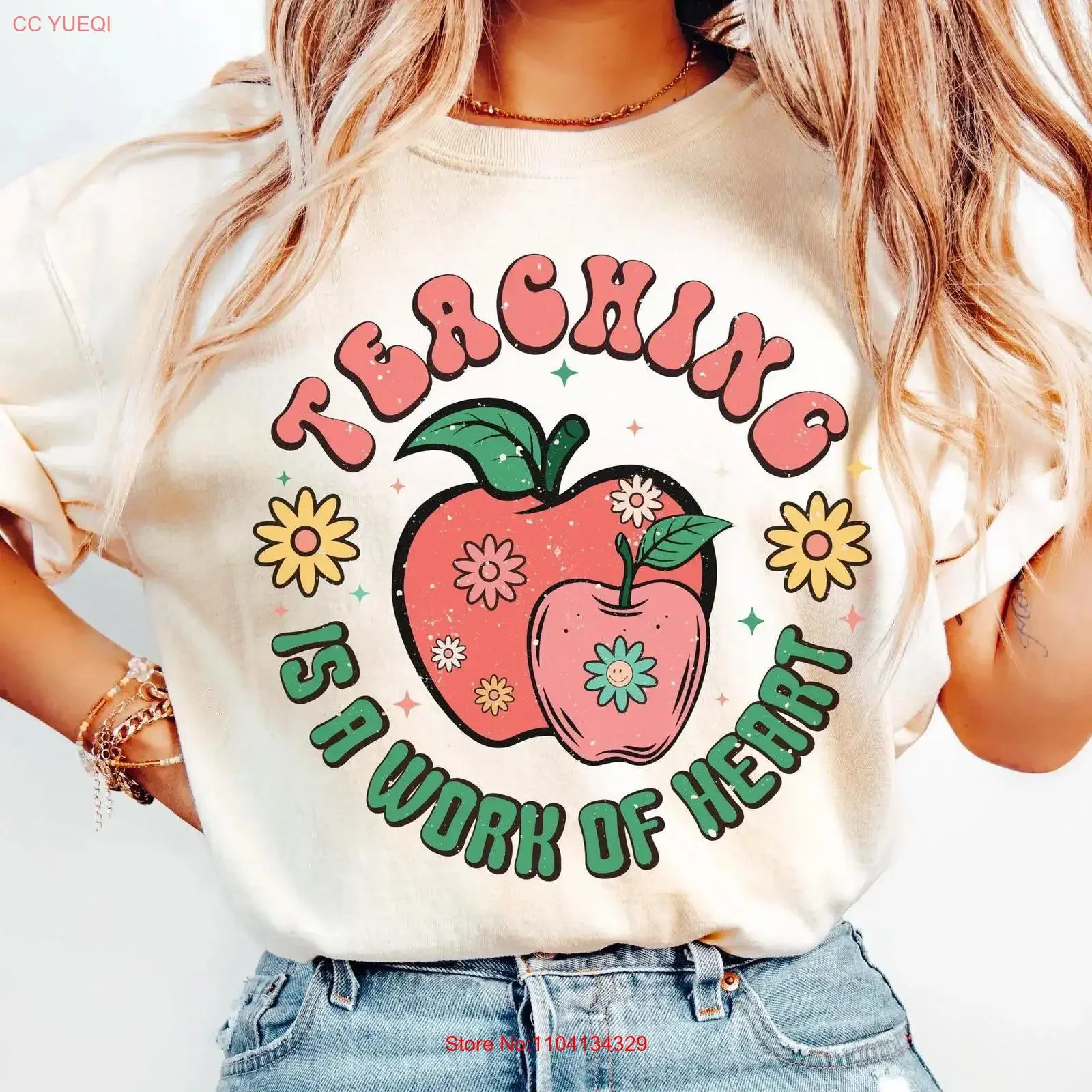 T-shirt d'enseignant mignon, avec message d'appréciation et d'affirmation positive, pour équipe, style vintage, délavé, respirant, polyvalent, doux, unisexe