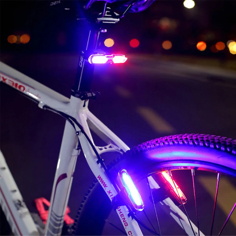 Luces traseras de advertencia impermeables para bicicleta de montaña, luz trasera COB para correr, montar en bicicleta, recargable por USB