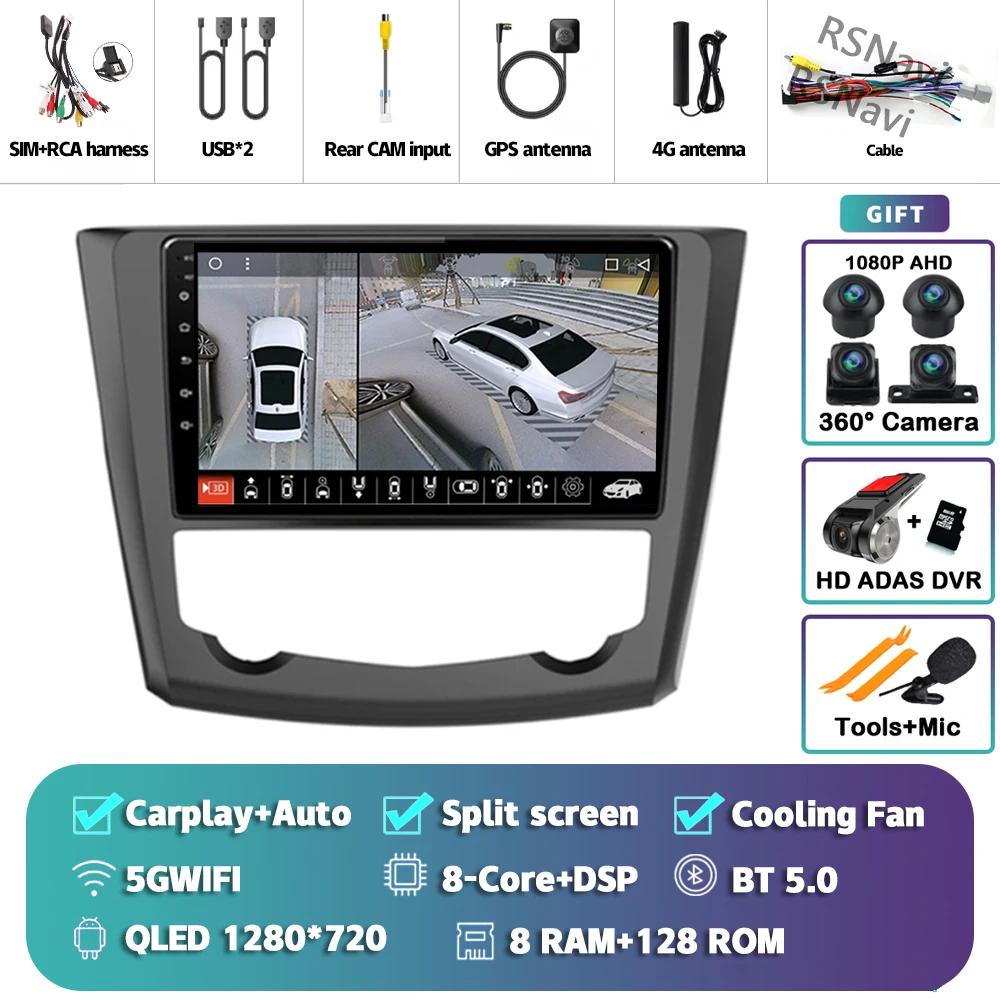 Android 15 Carplay Auto Radio Multimedia Speler Voor Renault Kadjar 2015 2016 2017 2018 2019 2din Autoradio Stereo Head Unit