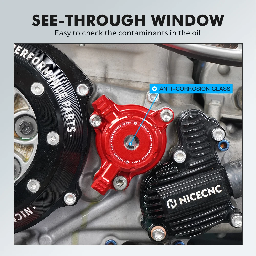 NICECNC YZ250F 透明クリアオイルフィルターカバーキャップガードプロテクター ATV ヤマハ WR250F WR450F YZ250F 2003-2007