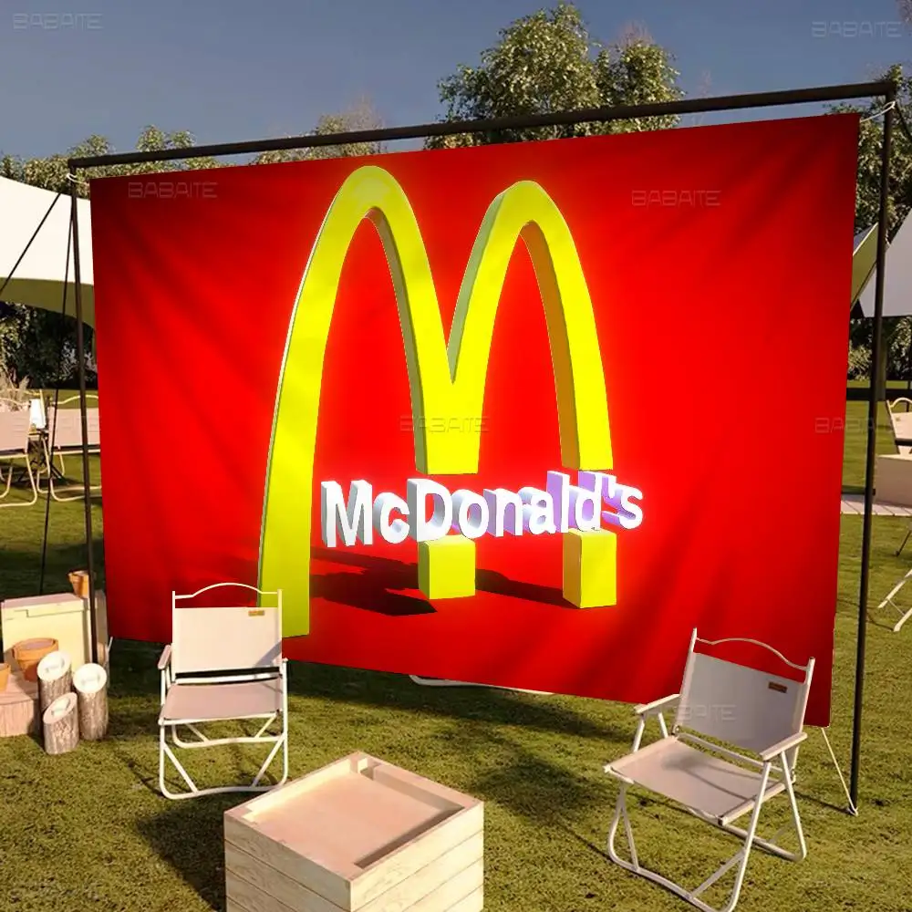 M-Mcdonalds Logo Retro Flags Multiple Choice Living Studio Booth Interior Decoration Banner