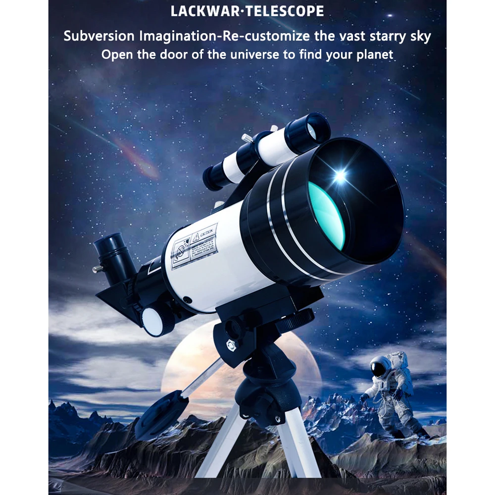 تلسكوب فلكي احترافي F30070 أحادي العين 150 مرة تكبير عالي الدقة للرؤية الليلية رؤية القمر ستار مراقبة النجوم تلسكوب خارجي