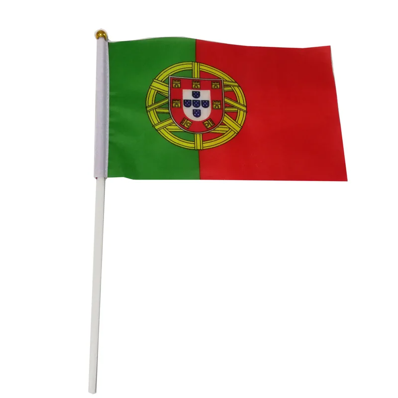 10 Pcs/lot Portugal Hand Waving Flags 14x21cm Portugal Flag Wholesale