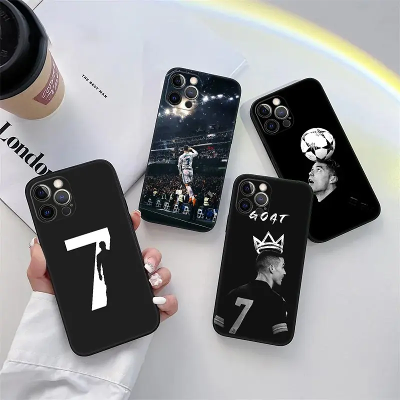 Famous Athletes-CR-Dark 7 Phone Case for iPhone 11 15 Pro Max Case Coque 14 Plus 13 Pro 12 11 X XS XR 7 8 SE 2020 TPU Soft Cover