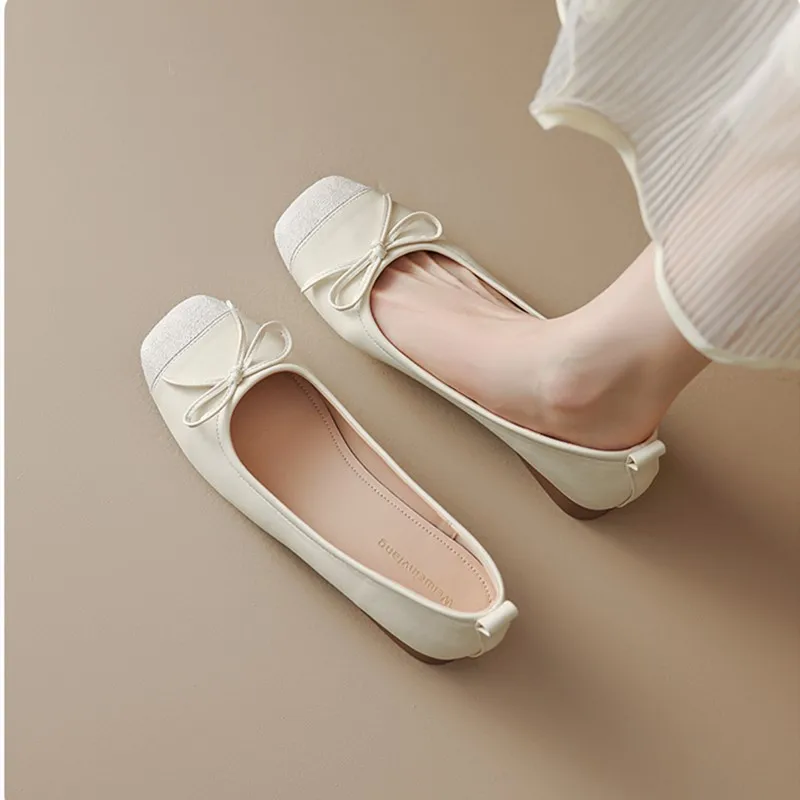 dimanyu-women's-loafers-bow-2026-new-shallow-women-ballet-shoes-large-size ladies-daily-office-walking-shoes