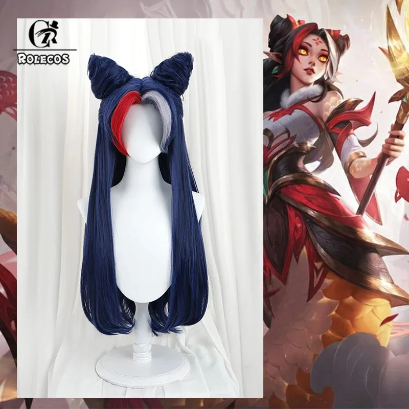 

ROLECOS Game LOL Mythmaker Nami Cosplay Wig 75cm Mixed Color Women Wigs Heat Resistant Synthetic Hair