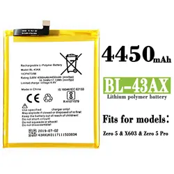 BL-43AX  High Quality Replacement Battery For Infinix X603 Zero5 Pro Mobile Phone 4450mAh Large Capacity Li-ion Bateria