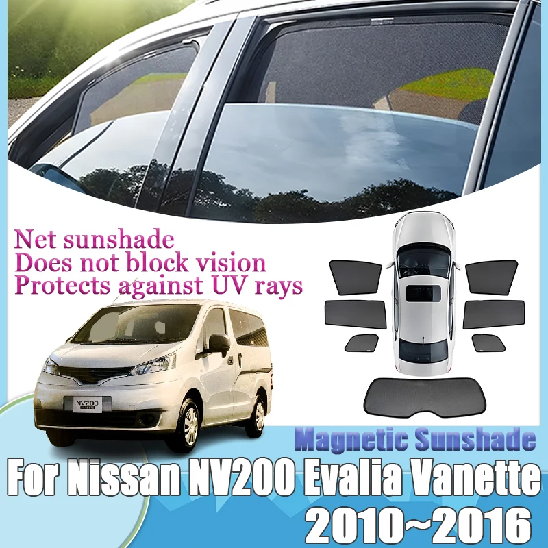 

Для Nissan NV200 Evalia Vanette 2010-2016 магнитные солнцезащитные козырьки, детали бокового окна, крышка лобового стекла, аксессуары для защиты конфиденциальности