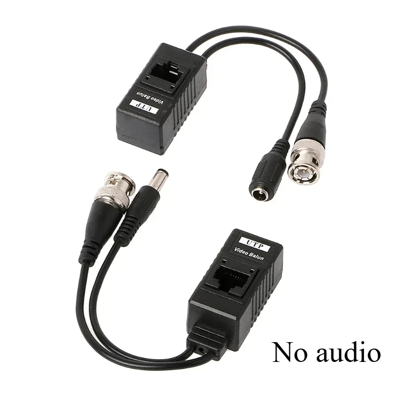 BNC To RJ45 Passive Video Power + Audio Balun Transceiver For CCTV Camera