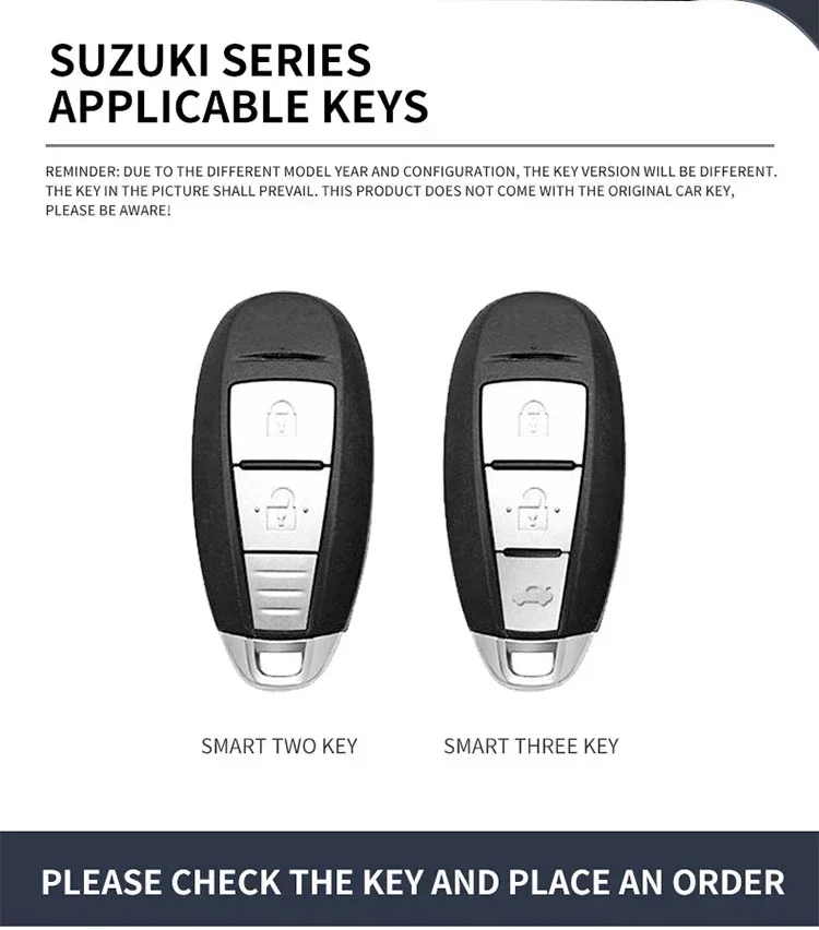 Car TPU Zinc Alloy Key Case Bag For Suzuki Vitara Swift Ignis Car KeyChain Car Metal Key Shell Interior Decoration Accessories