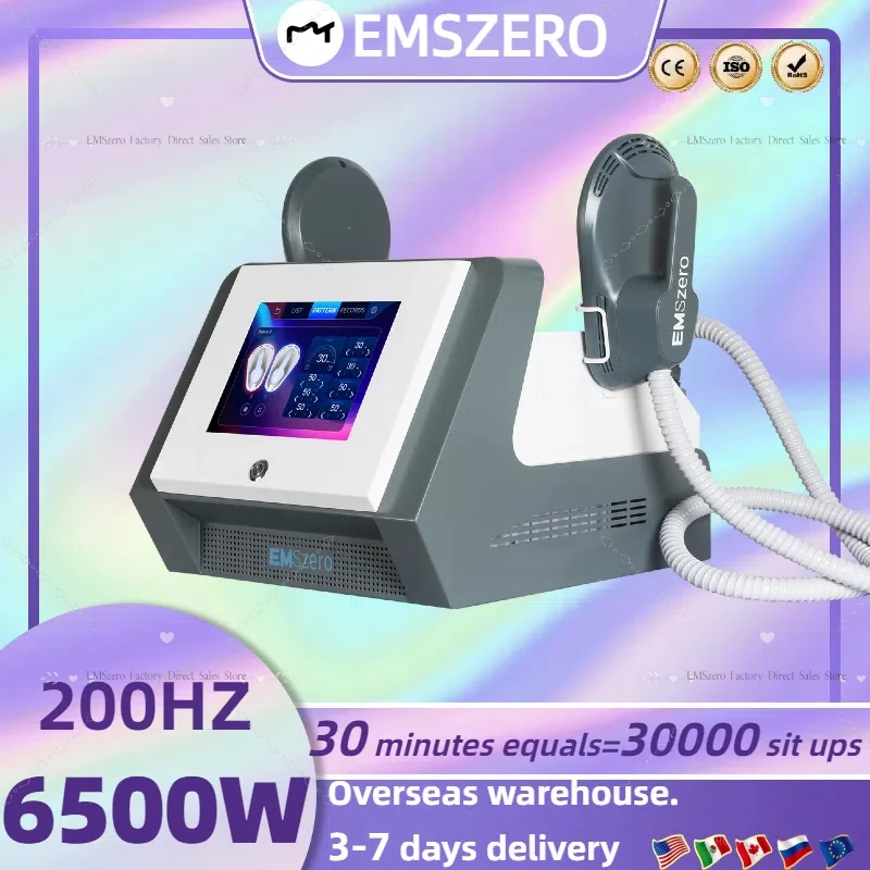 EMSZERO trabaja a máquina 6500w RF electromagnético cuerpo esculpido estimulación muscular quema de grasa