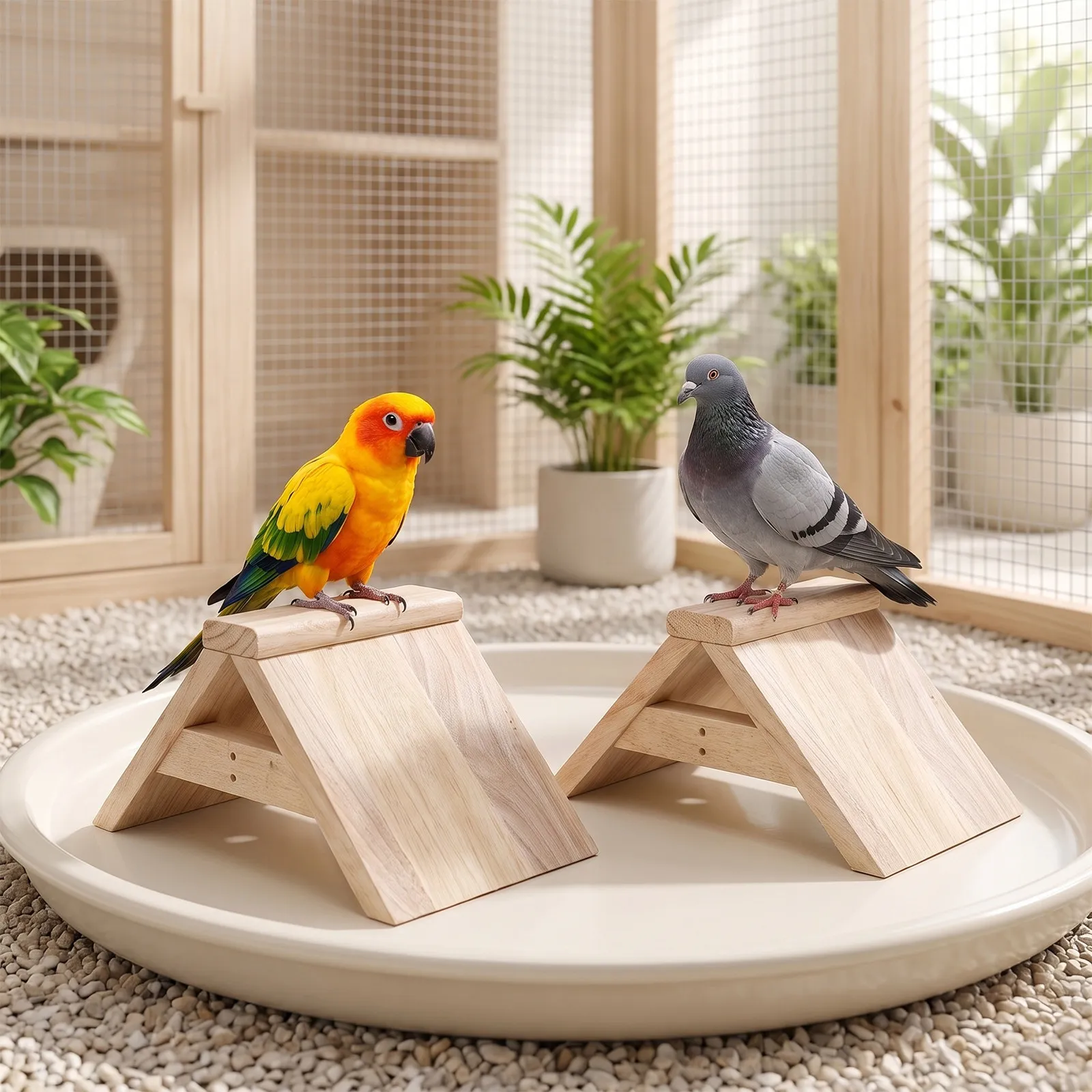 5Pcs Premium Natural Wood Pigeon Perch for Parrots Hens Roosting Smooth Bird Cage Accessory Wooden Roosting