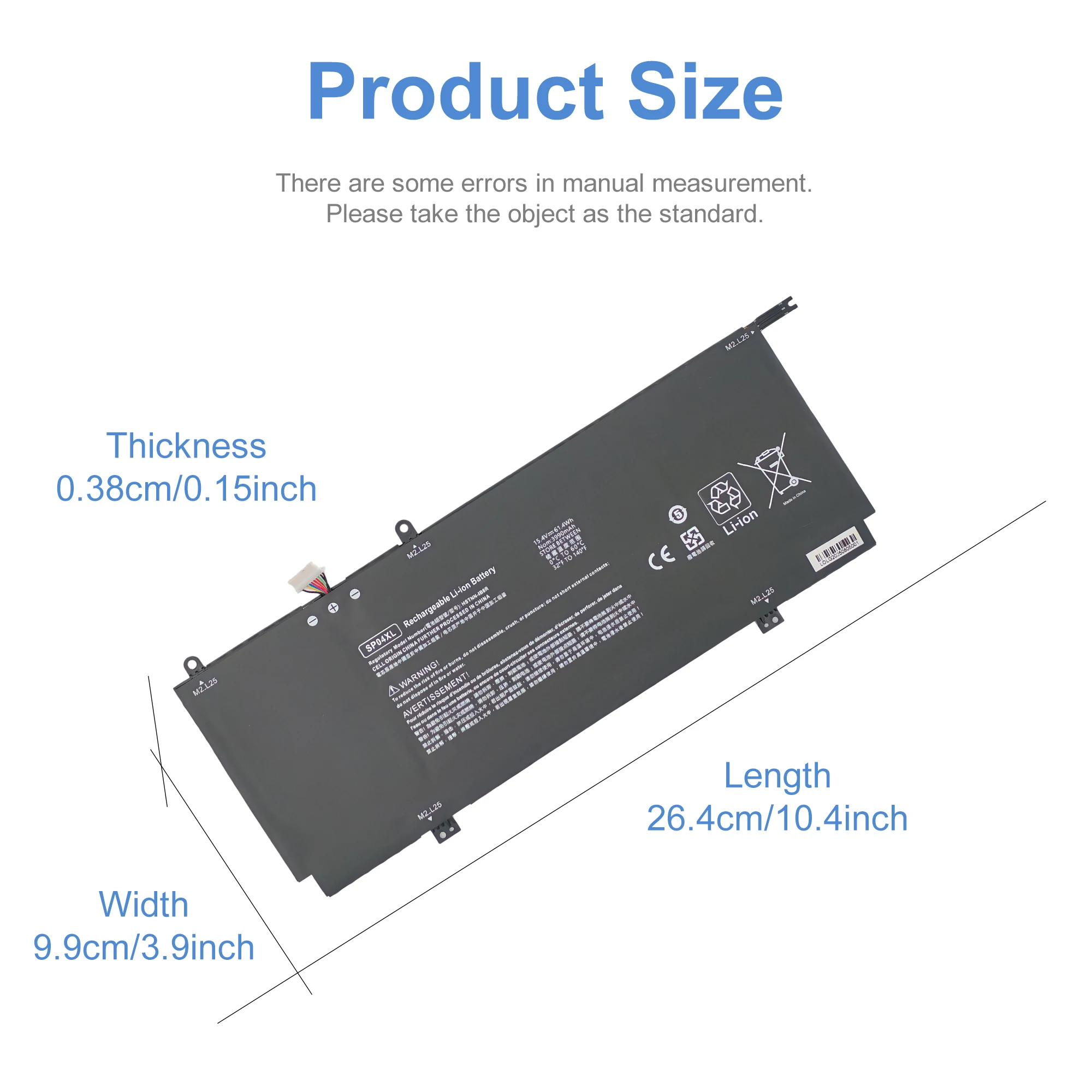 uni*　1204040 Bateria SP04XL L28764-005 para HP Spectre X360 conversível 13