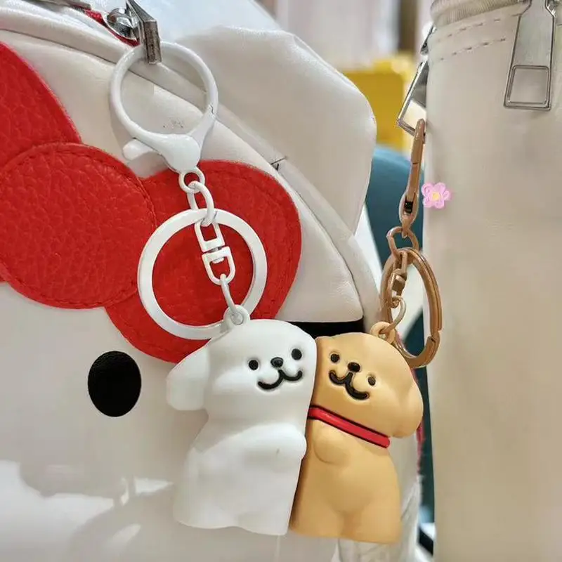 1Pair Cute Cartoon Love Puppy Magnetic Suction Keychain Pendant Creative Bag Decoration Accessories Kawai Couple Keyring Gifts