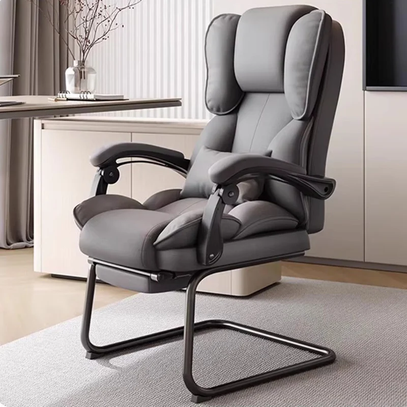 

Leather Footrest Office Chairs Luxury Armrests High Back Gaming Office Chairs Computer Mobile Sillas De Oficina Furniture