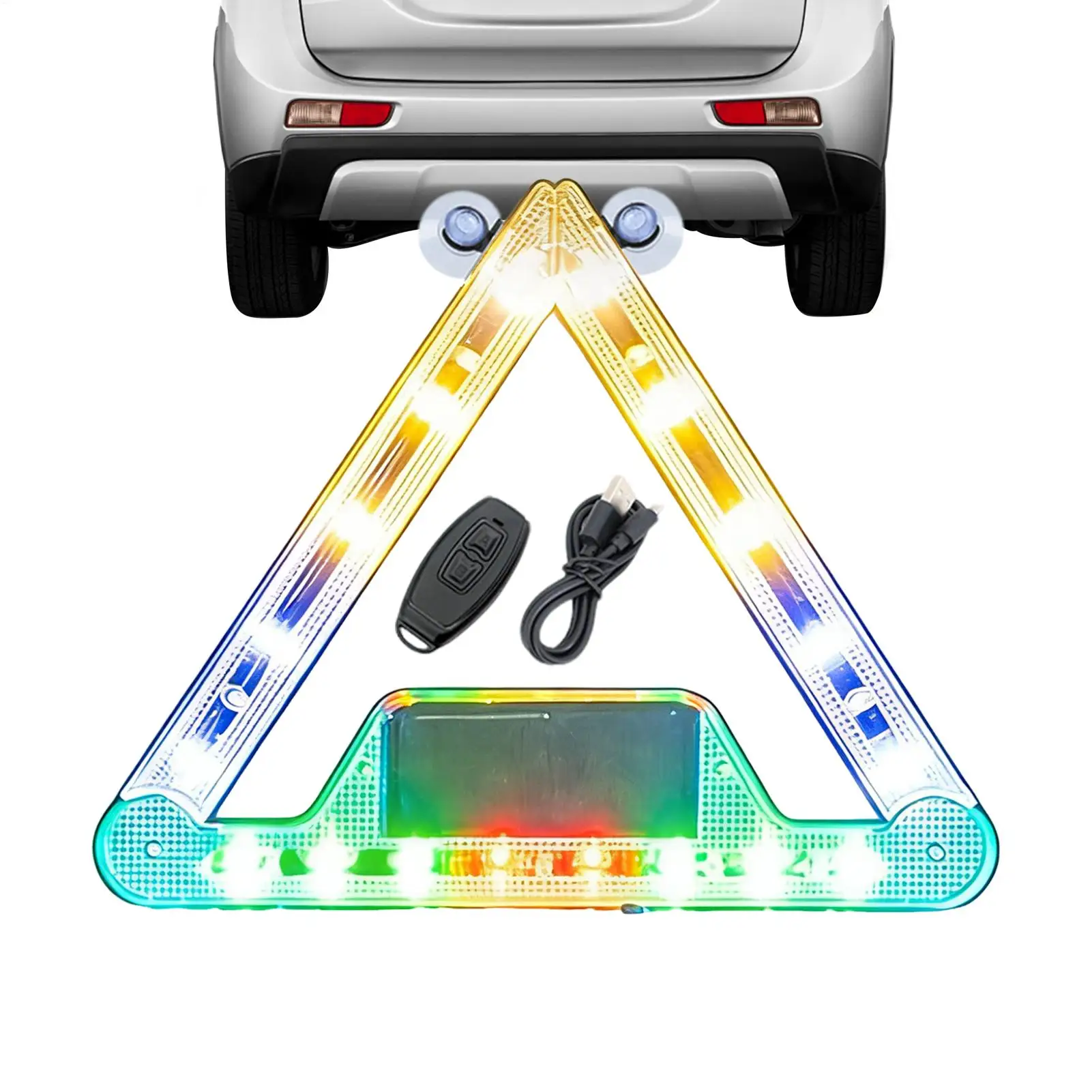 Car Warning Triangle Strobe Lights Triangle Warning Lamp With Rotating Joints Solar Car Charging ExplosionFlash Emergency light