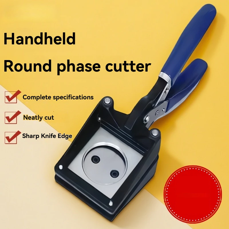 Multi-Shape Photo Cutter Handheld,Cut Circle Oval Heart for Craft Scrapbooking,Comfort Grip Tool for Photo Foil Paper Cutting