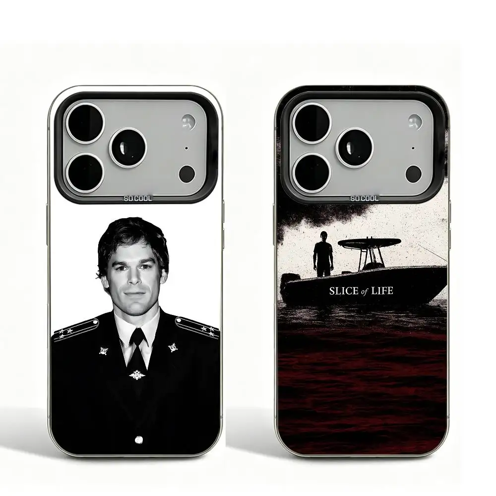 

D-Dexter Morgan Black Matte Phone Case For iPhone 12 11 14 13 17 16 15 Pro Max Large Lens Frame Cover