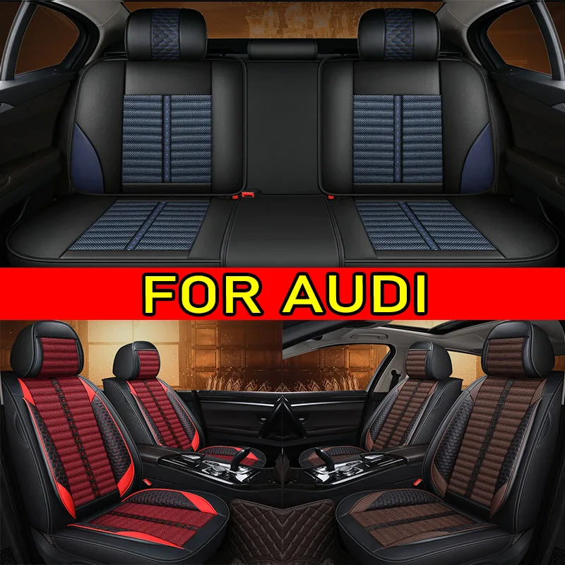 

Чехол на автомобильное сиденье для AUDI, водонепроницаемый льняной чехол из искусственной кожи ​ ​ износостойкий мягкий и удобный чехол на сиденье с полной оберткой