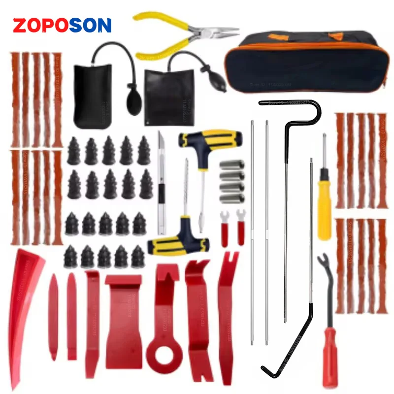 Zoposon Auto Wedge Pump Locksmith Thickened Door Repair Air Cushion Emergency Car Open Unlock Tool Kit With Long Reach Grabber