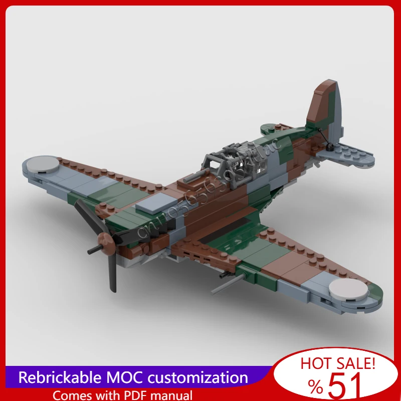 

393Pcs MOC WWII Series Morane MS.406 Fighter Model Building Block DIY Bricks Creative Assembly Toys For Children Festival Gifts